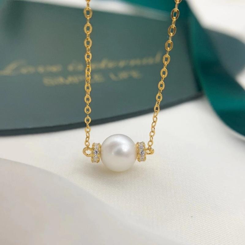 Womens Fine Meant To Be Pearl & Diamond Pendant  |  Necklaces Jewelry & Watches Necklaces