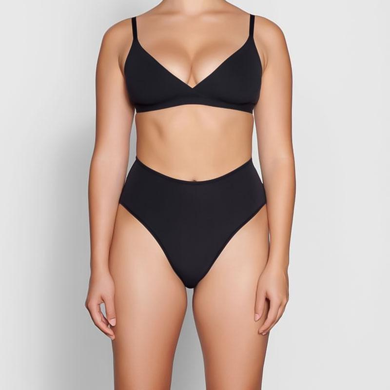 Womens High-Waist Bikini Bottom  |  Swimwear Clothing Black