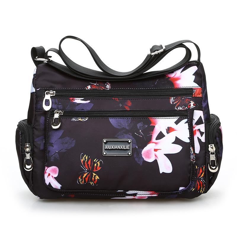 Womens Hudson Fall Poppies Flap Shoulder Bag  |  Shoulder Bags Handbags & Purses Black Multi